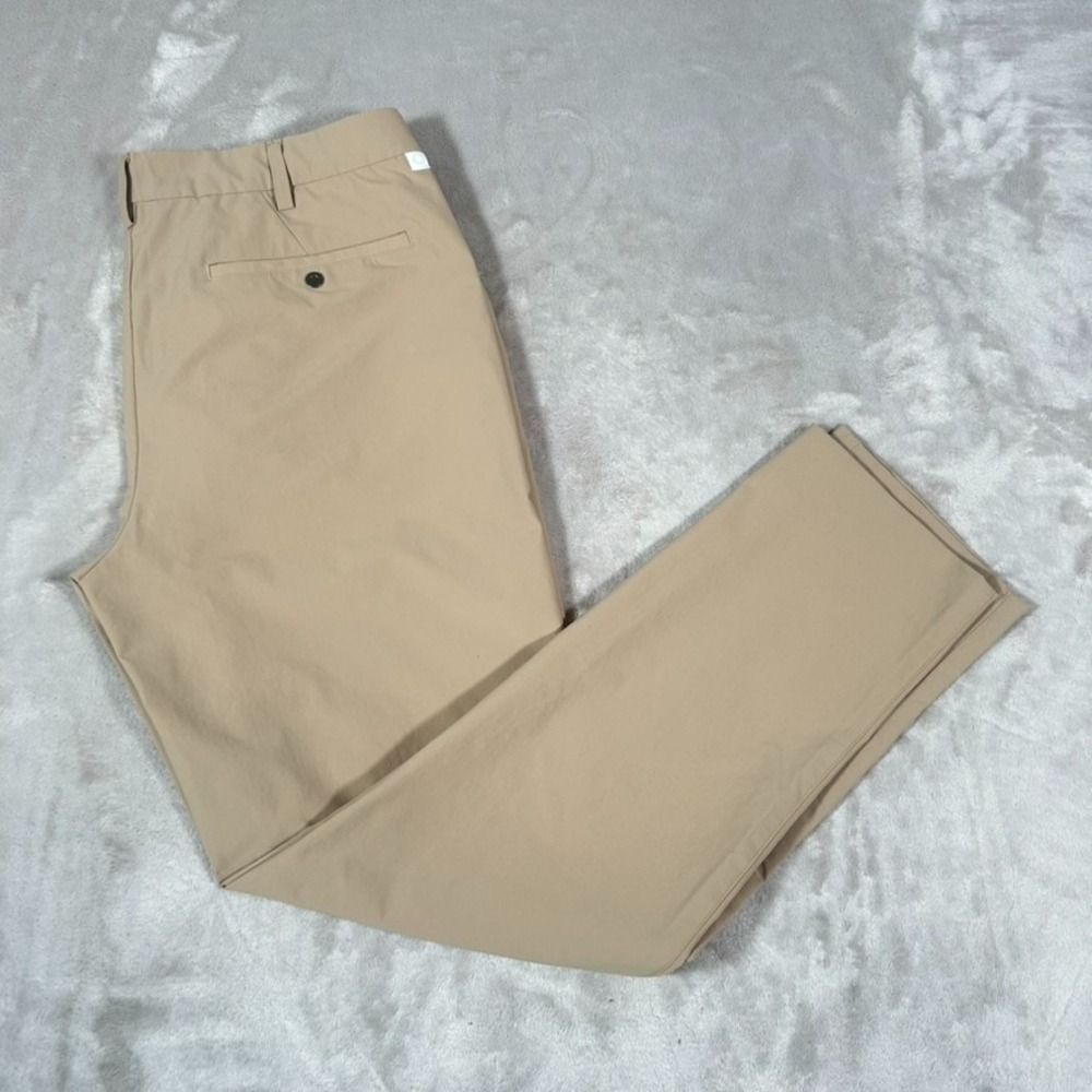 Ministry of Supply Pant Men 34x31 Tan Pace Poplin Lightweight Performance Stretc